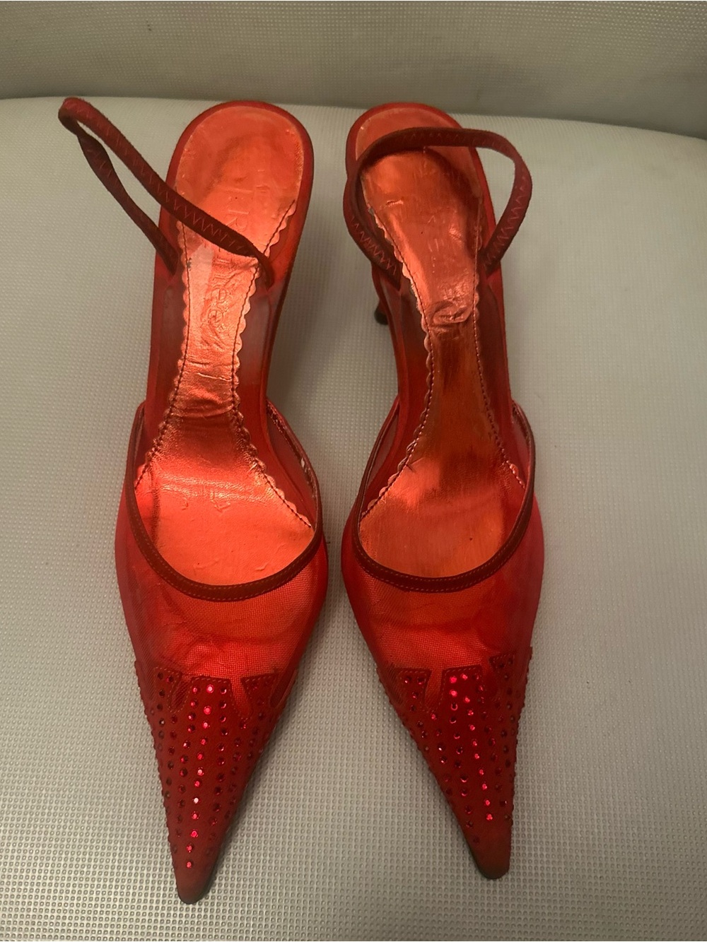 J Renee Red Pointed-Toe Slingback 3.5’ Heels